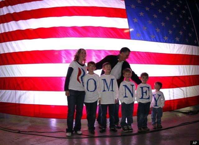 mitt romney family photo money: Mitt Romney, poses for a photo