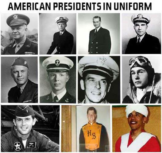 Image result for obama dressed up in fake military uniforms