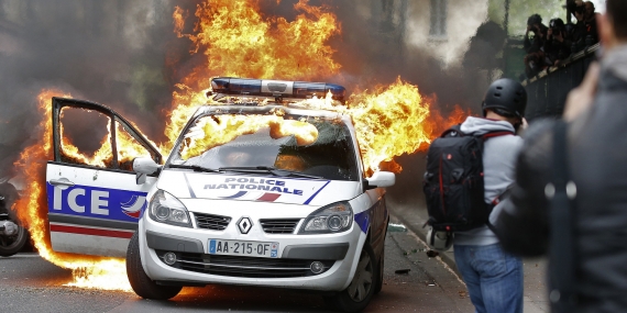 Image result for immigrants riot on paris streets 2016