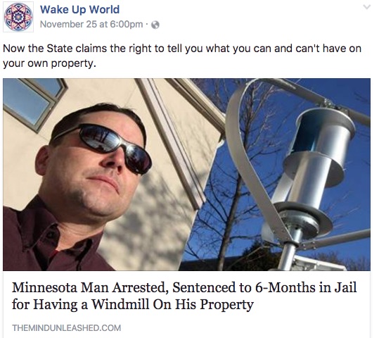 man arrested jailed windmill