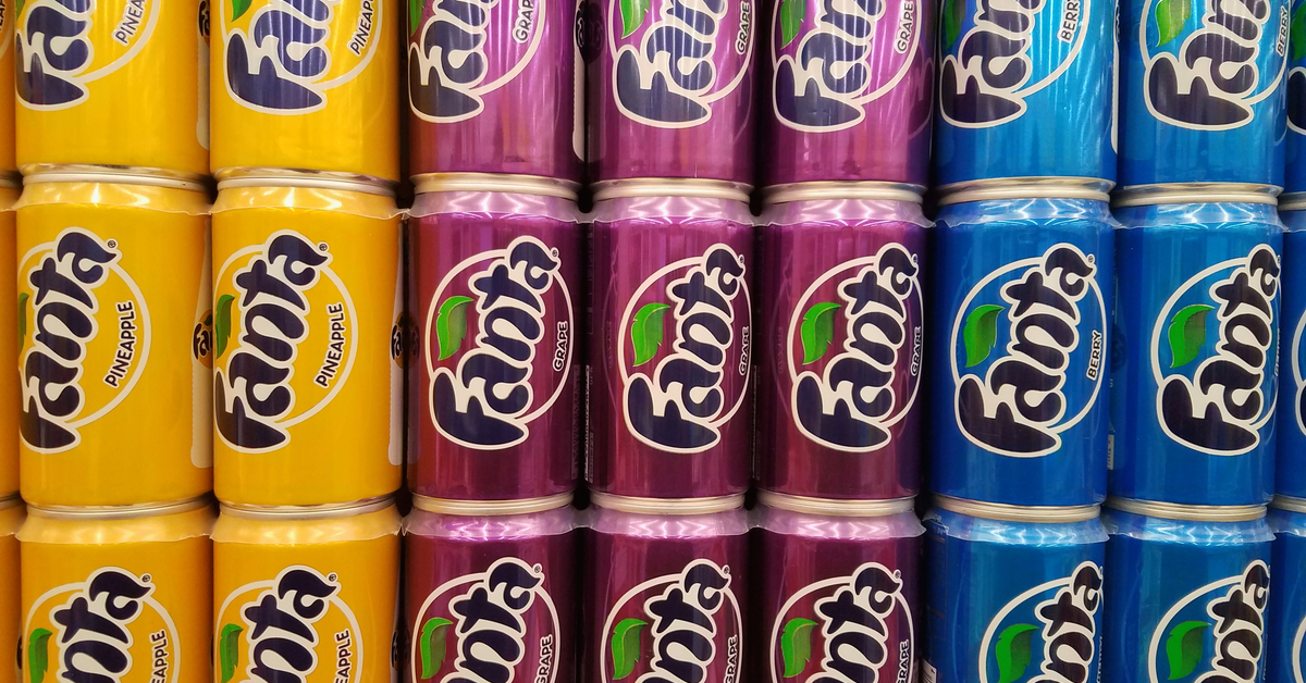 Cans of Fanta Soda