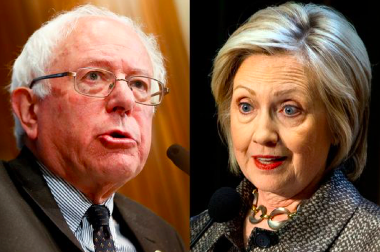 Bernie Sanders (left) and Hillary Clinton (right)