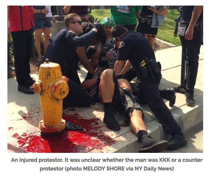 KKK fire hydrant stabbing