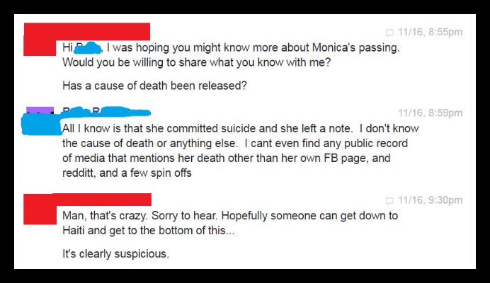 monica peterson suicide claim