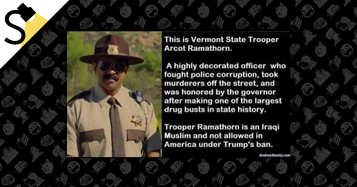 Would Decorated Vermont State Trooper Arcot Ramathorn Be Affected