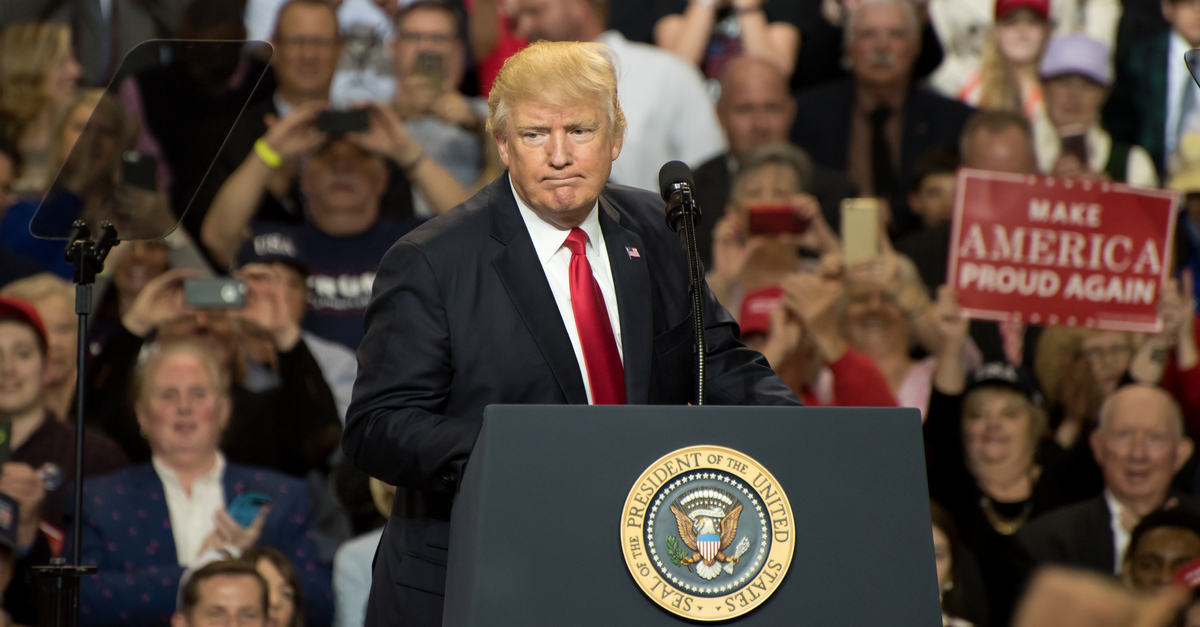 Donald Trump at a podium