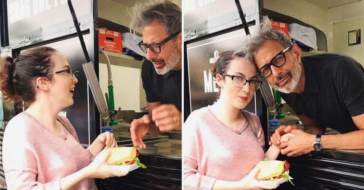 Instagram photo of Jeff Goldblum leaning out of a food truck