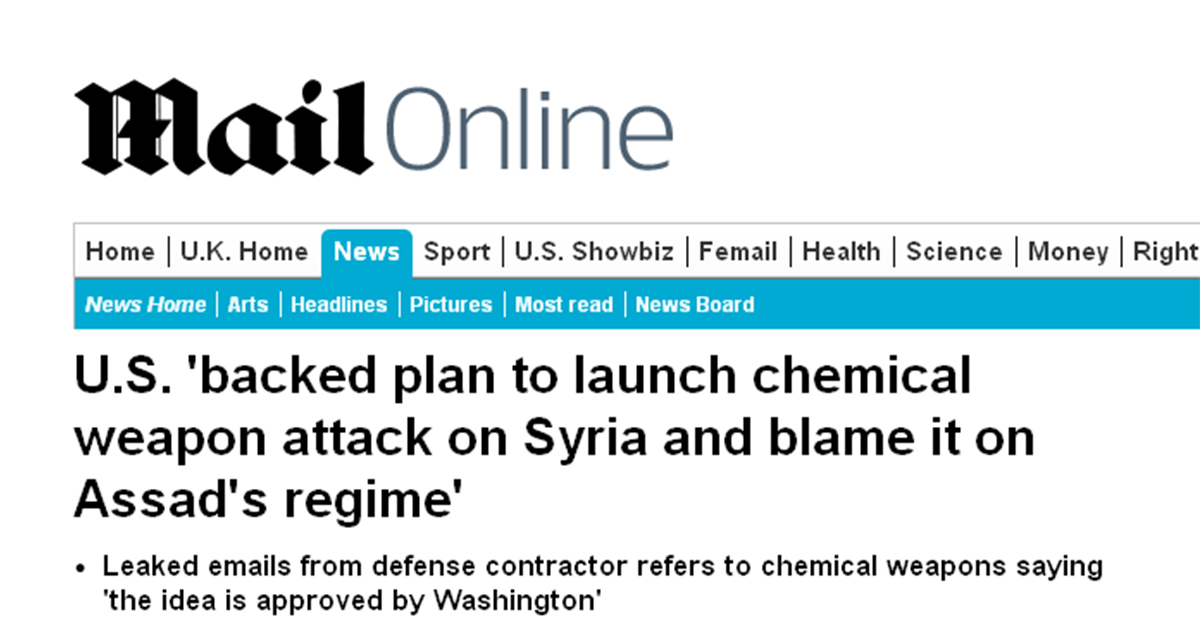 Daily Mail headline on deleted Syria story