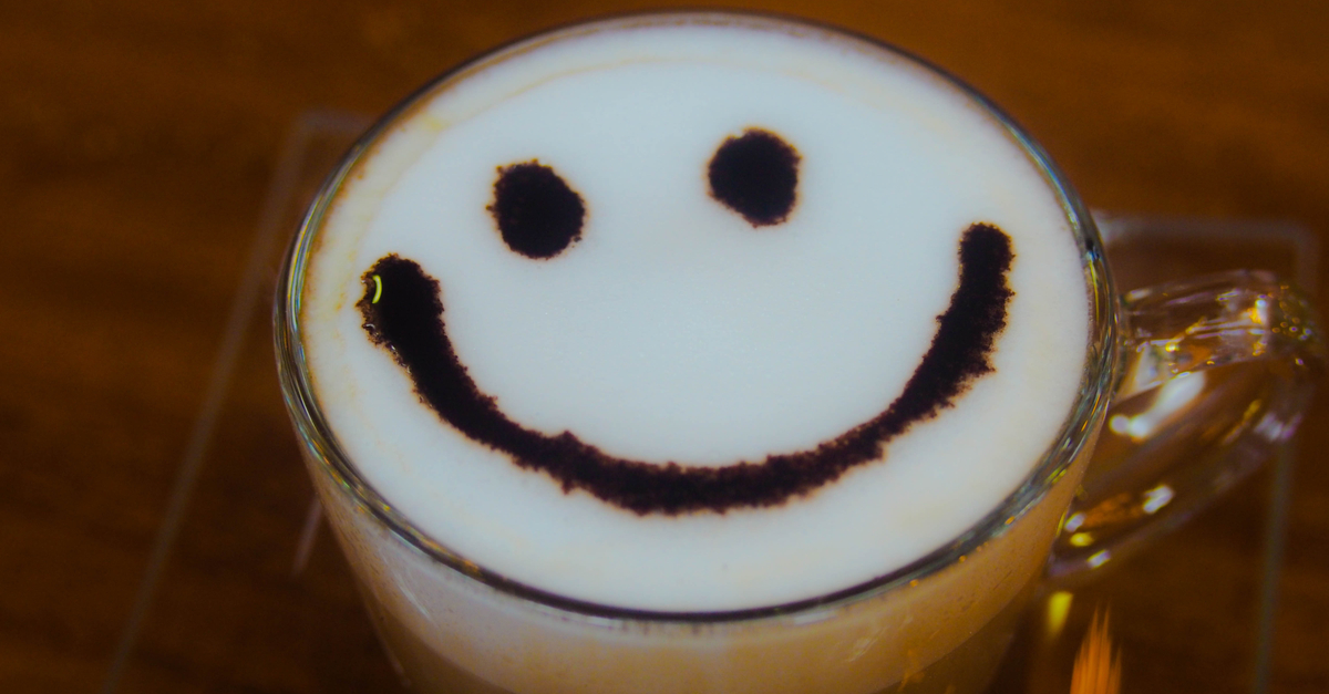 Smiley face on a cafe au lait