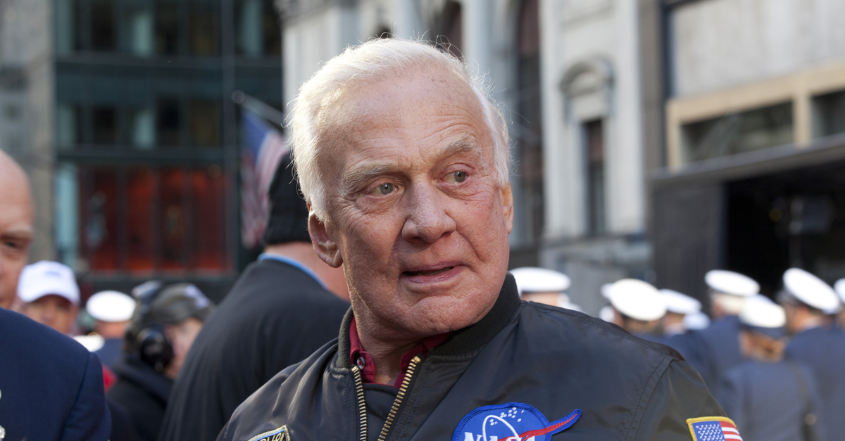 Buzz Aldrin in NASA gear.