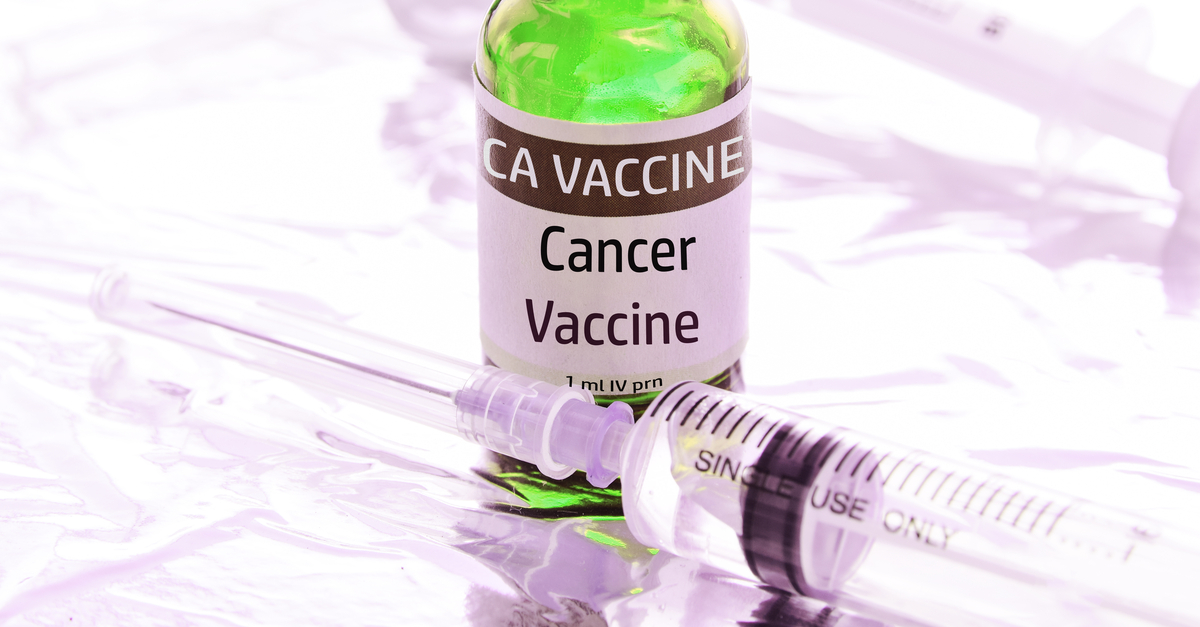 Bottle that says "Cancer Vaccine"