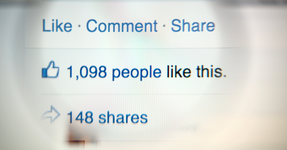 Screenshot of "likes" on Facebook