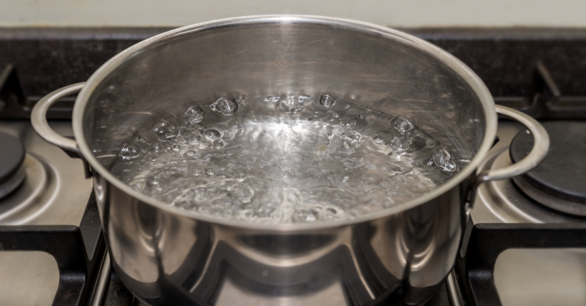 Water boiling in a pot