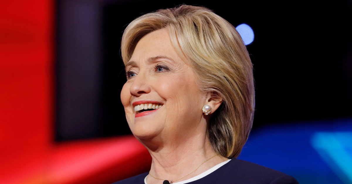 Hillary Clinton smiling.