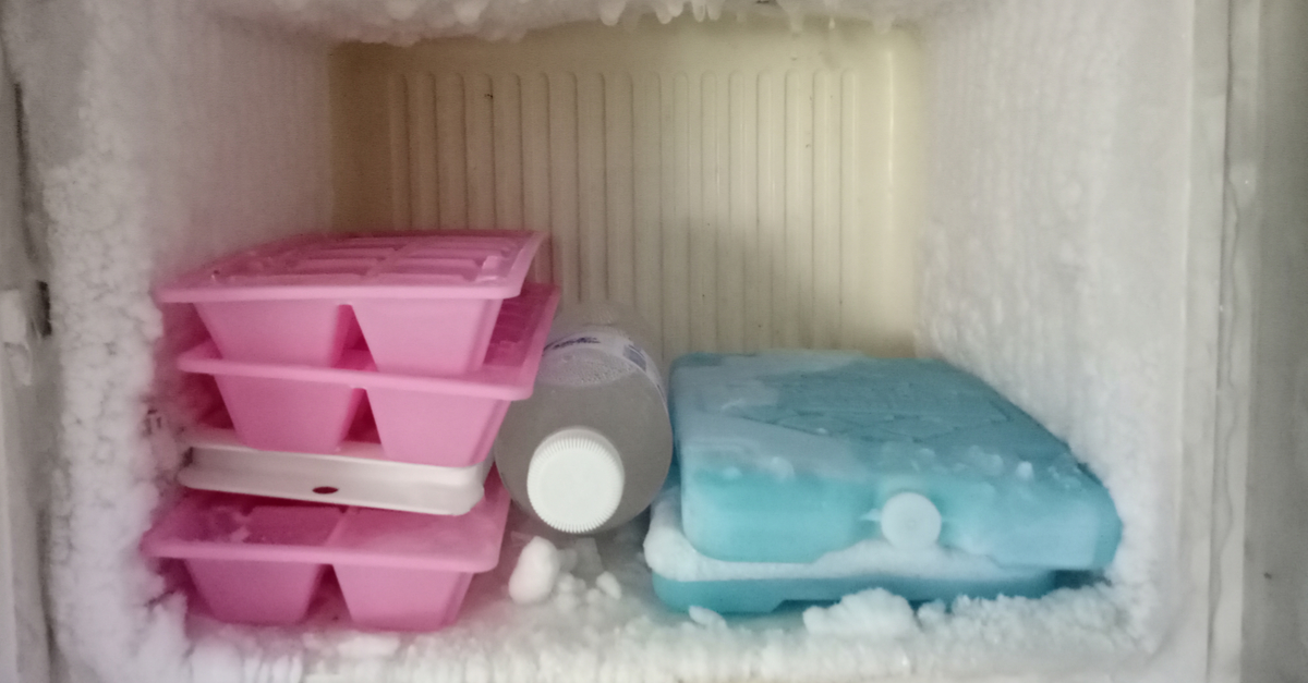 ice trays in freezer