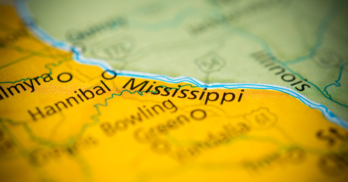 Map of Mississippi River