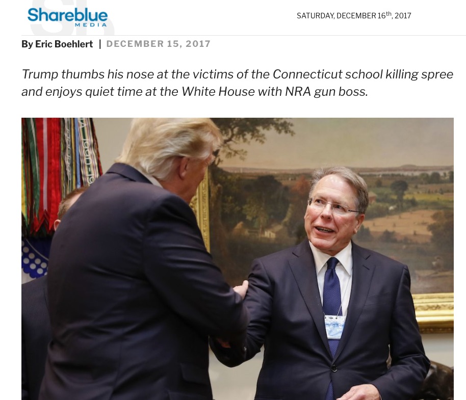 Trump hosted the NRA at the White House on the anniversary of Sandy Hook massacre