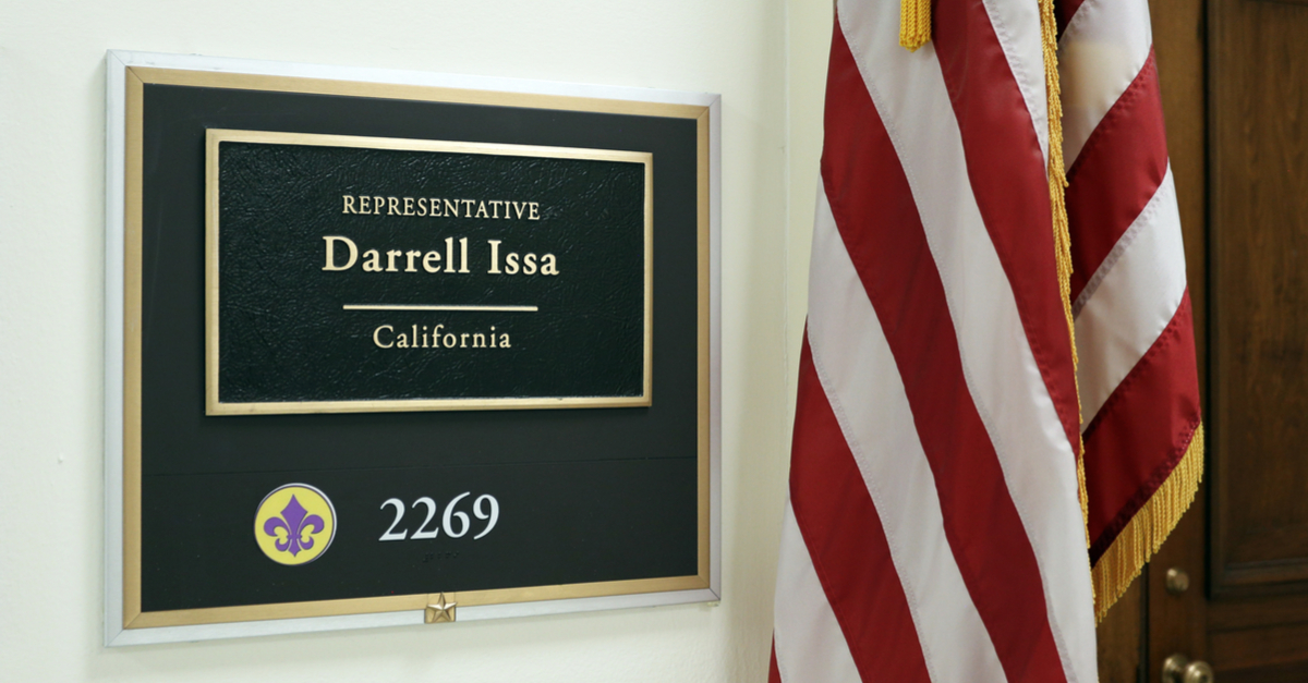 Door to Rep. Darrell Issa's Washington, D.C. office.