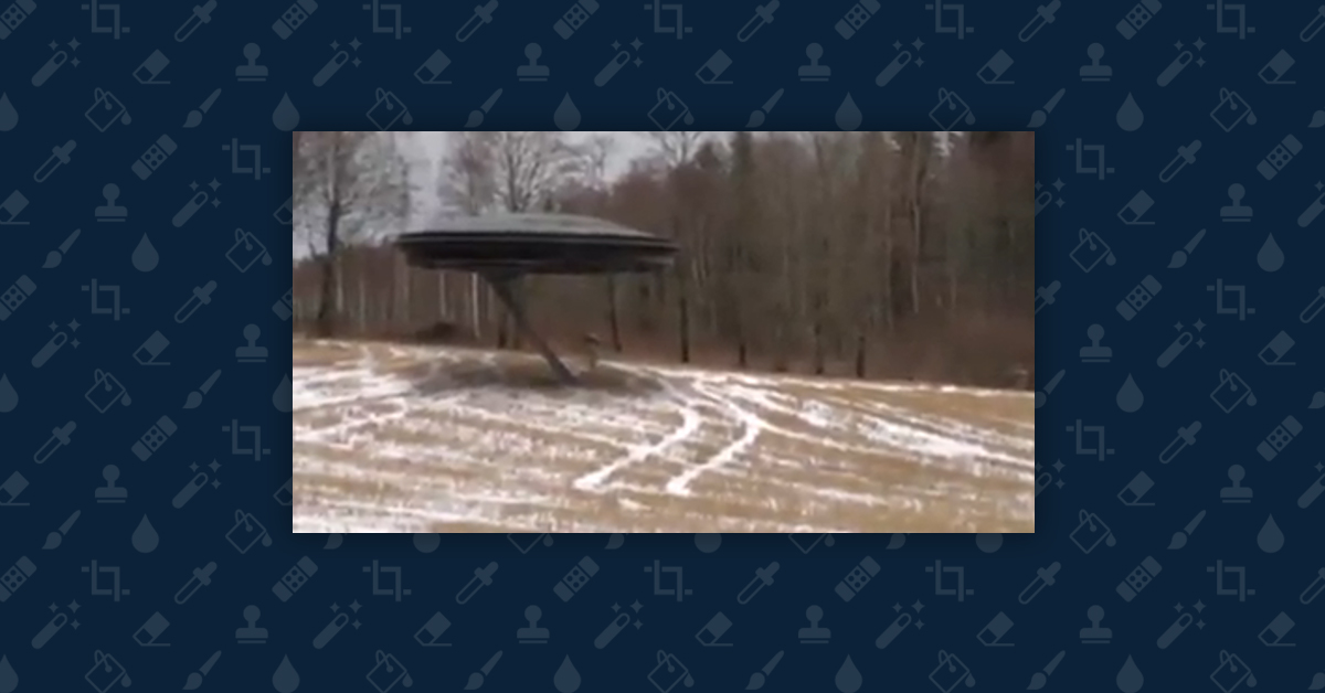 Thumbnail of faux video featuring alien walking to UFO