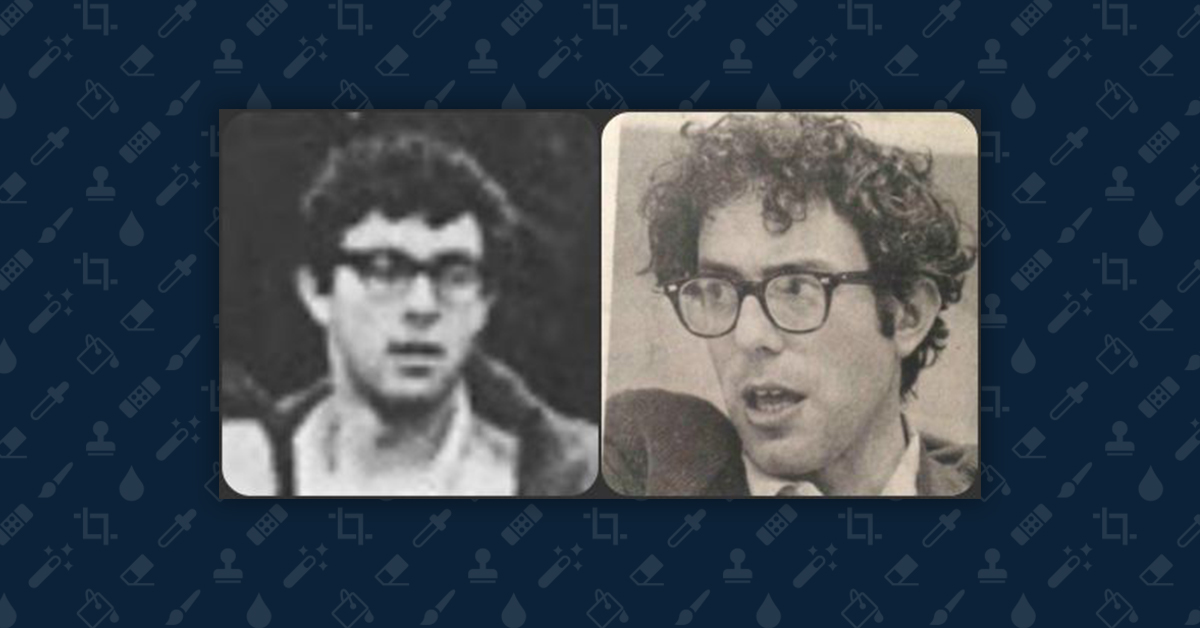 Zoomed in image of man who resembles young Bernie Sanders during Civil Rights March