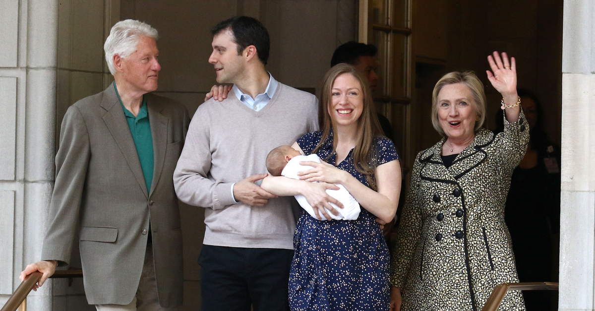 Chelsea Clinton pictured with family