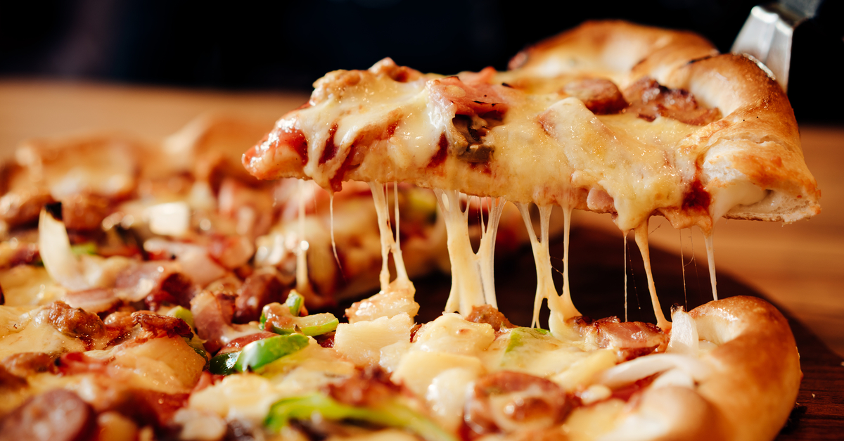 Close up shot of pizza
