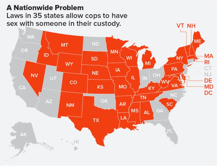 35 states allow cops to rape