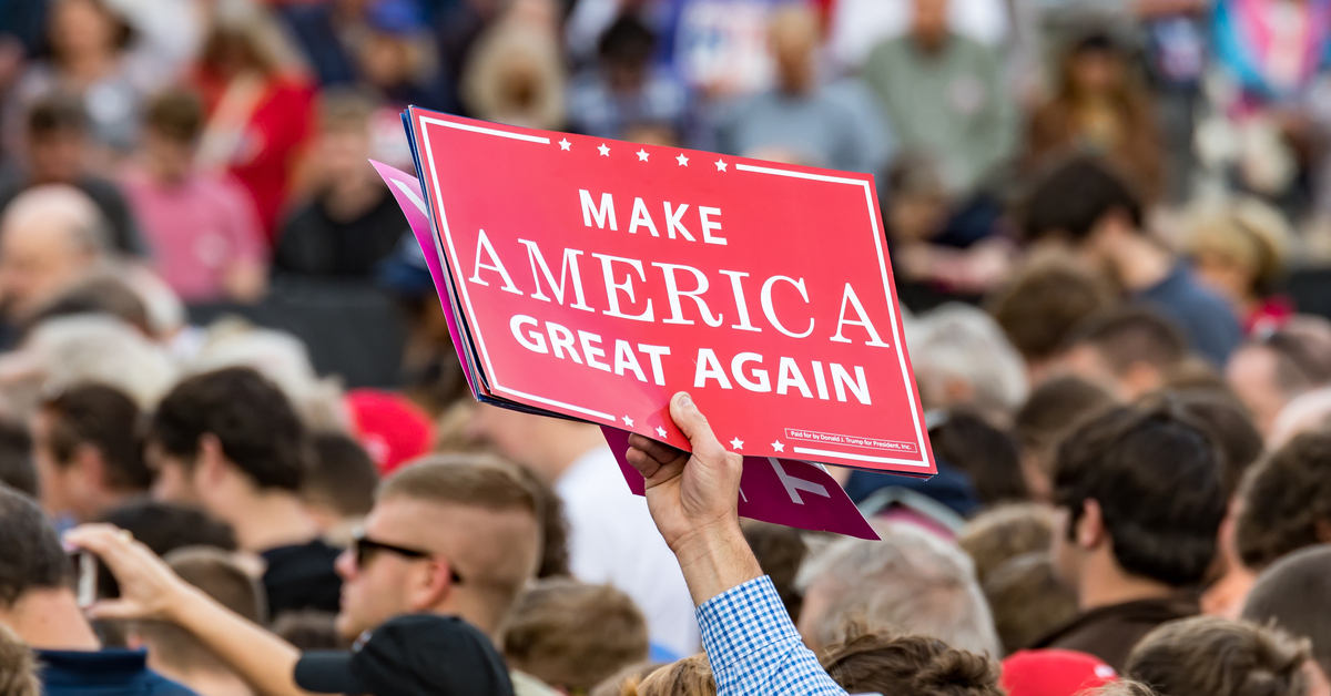 Sign bearing "Make America Great Again"