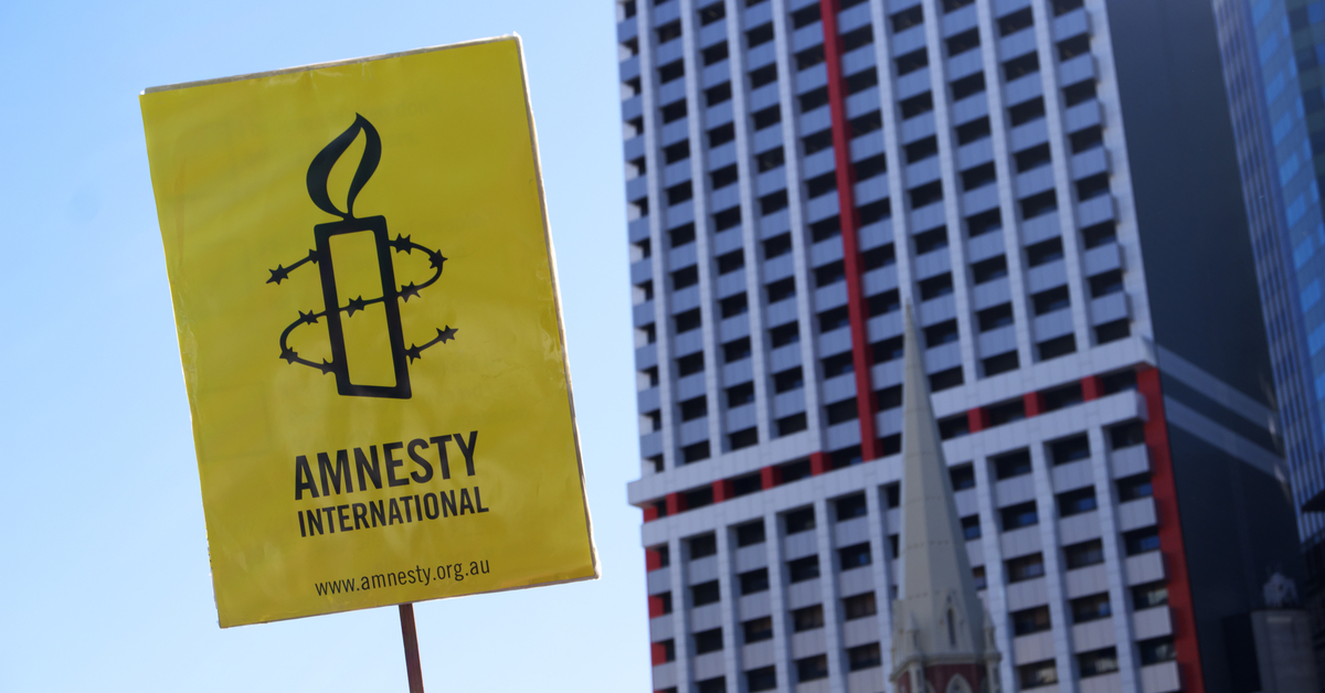 Amnesty International placard