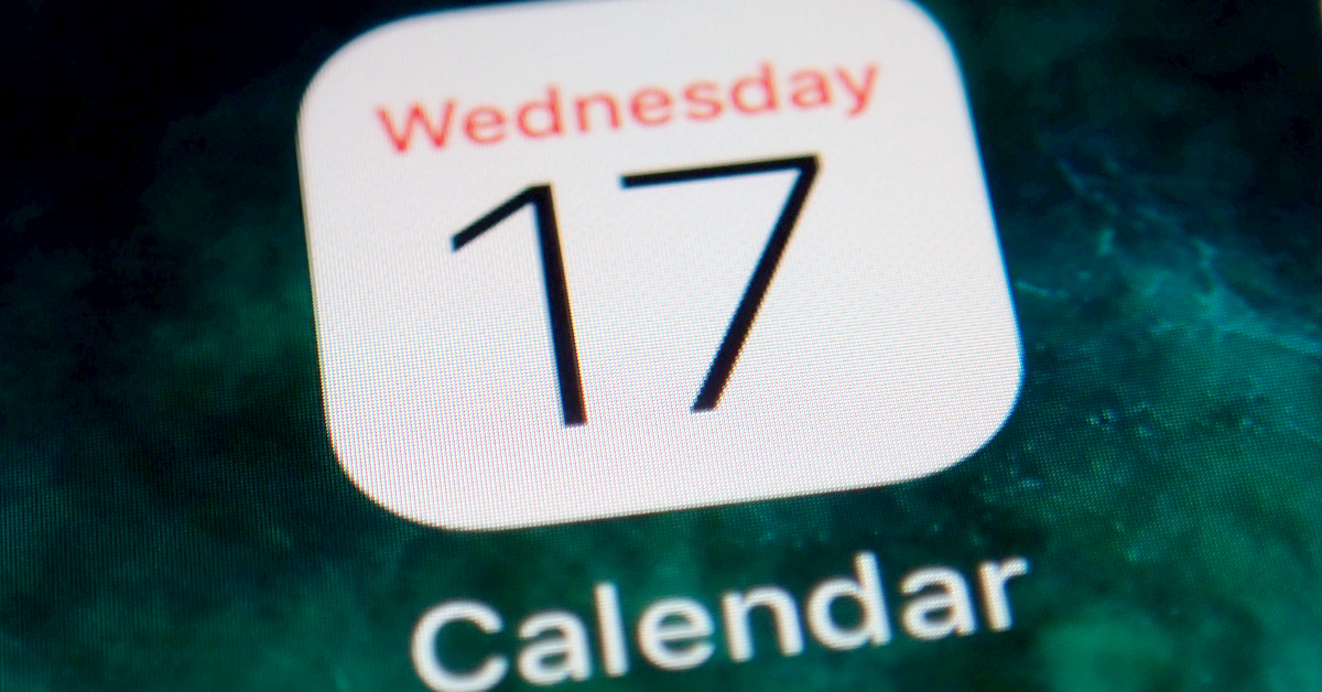 Close up photo of Calendar app icon on iOS