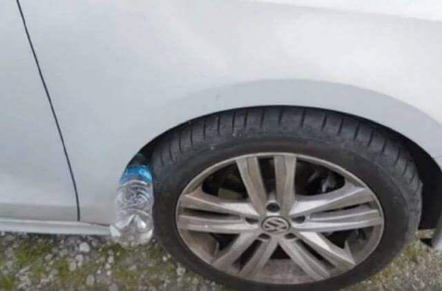 An ad claimed to always put a plastic bottle on your tires when parked and here's why.