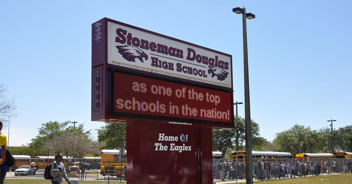 Stoneman Douglas High School sign.