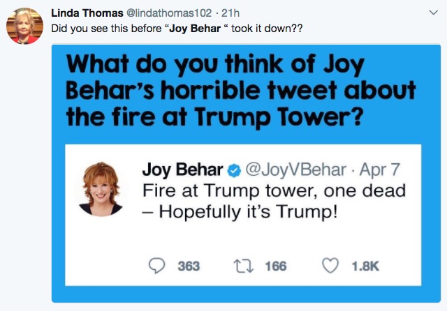 joy behar trump tower speech