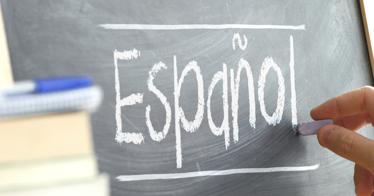 Blackboard with "Español" written on it.