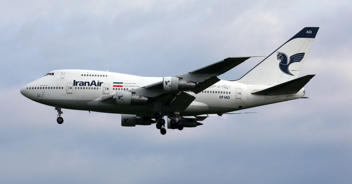 IranAir plane in the sky.