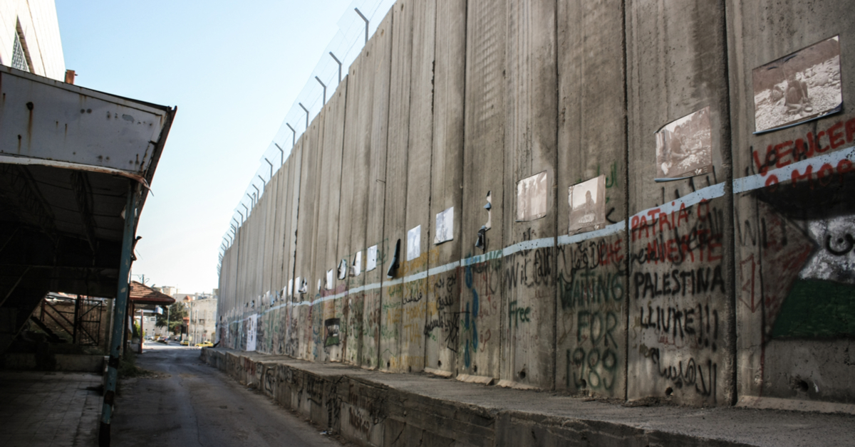 Border wall separating Palestine from Israel.