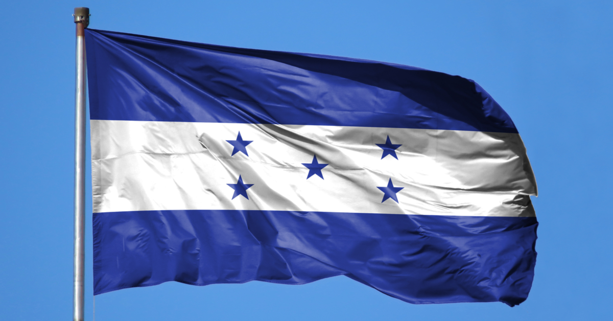 Honduran flag on a flagpole.