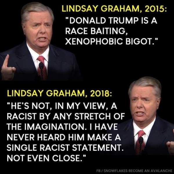 Image result for Senator Lindsey Graham Calls Trump A Race-Baiting, Xenophobic, Religious Bigot