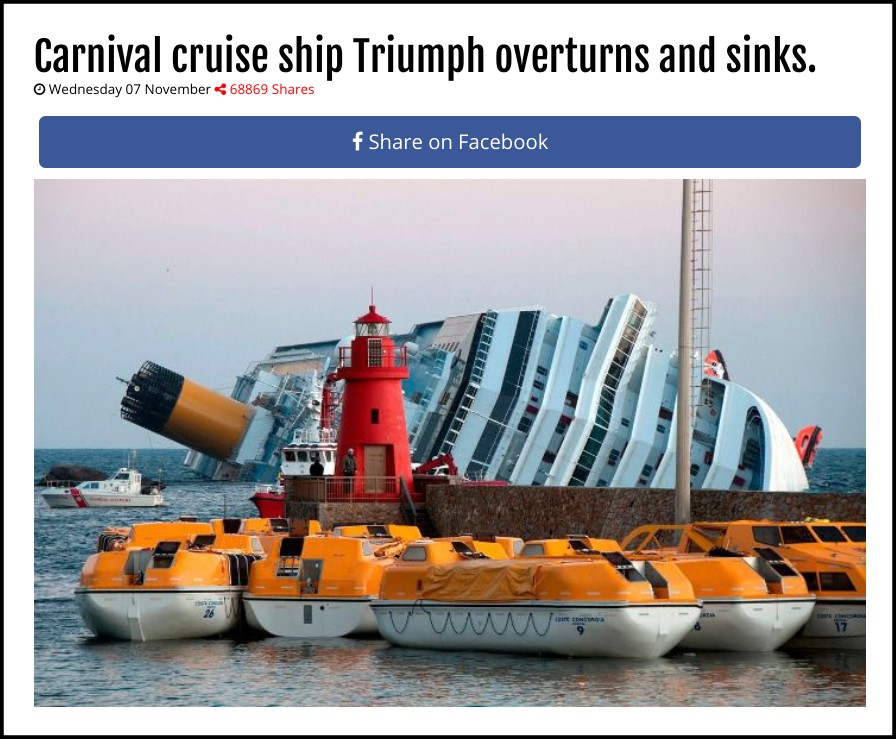 triumph cruise ship disaster 2018