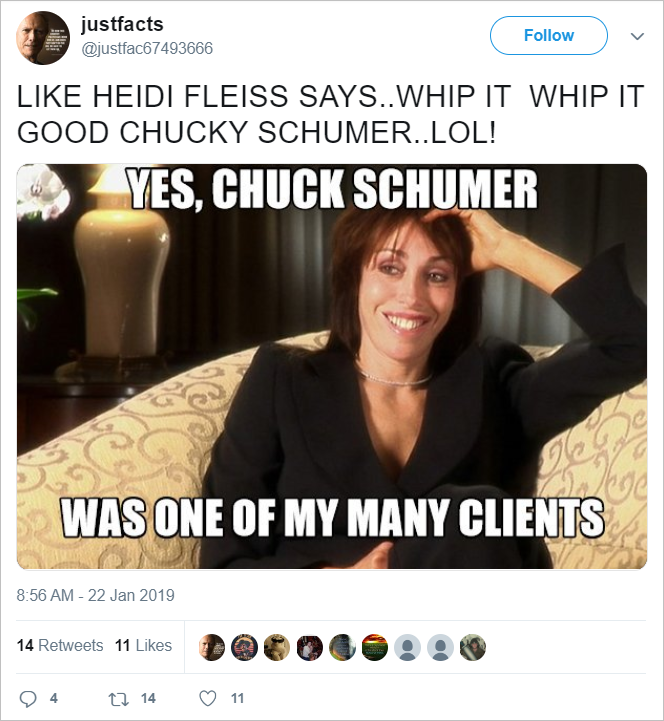 Chuck Schumer, Heidi Fleiss