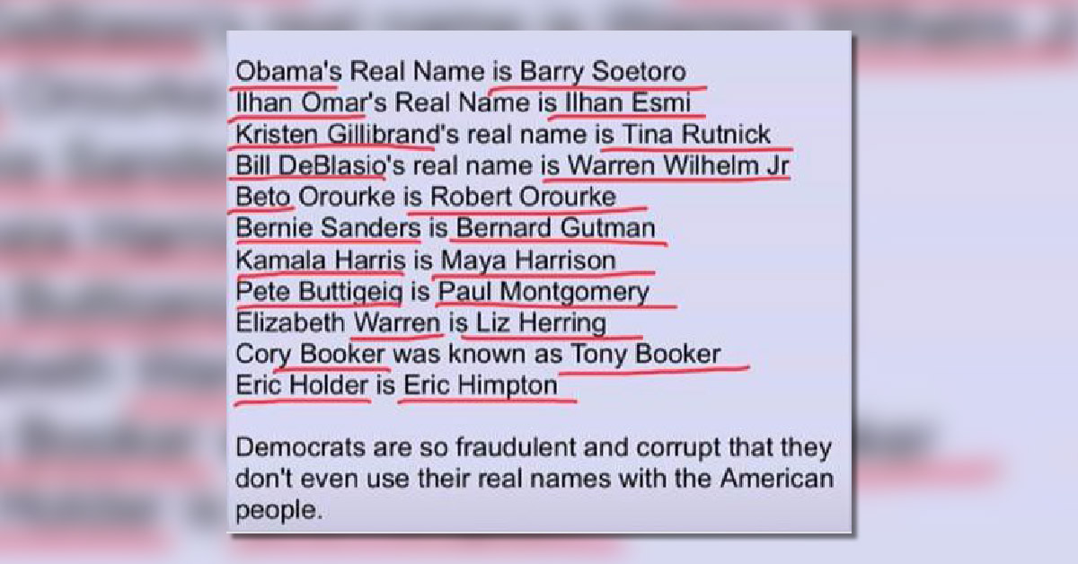 Have Prominent Democrats Concealed Their Real Names From The Public