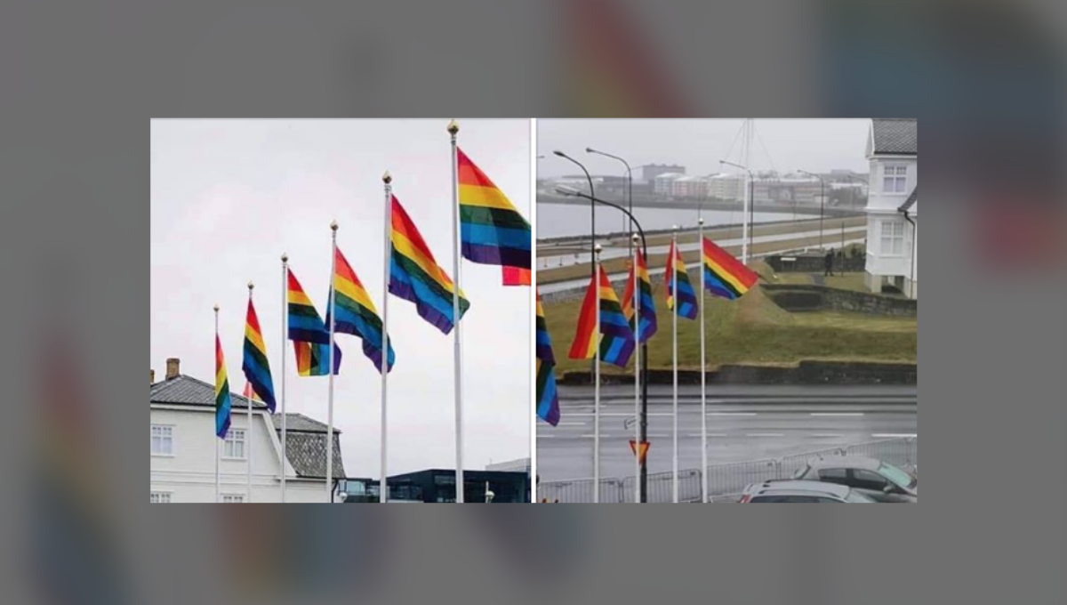 Rainbow flags scotland mike pence visit
