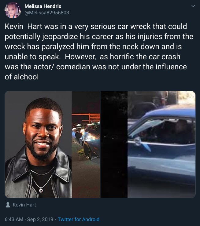 Was Comedian Kevin Hart Paralyzed After A Car Crash.