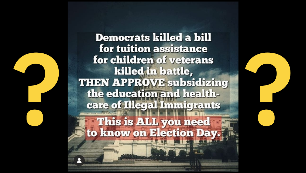 democrats killed bill tuition assistance illegals