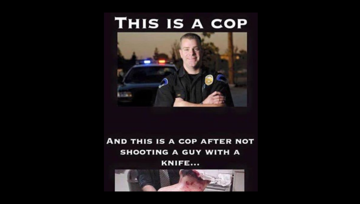 this is a cop after not shooting guy with a knife