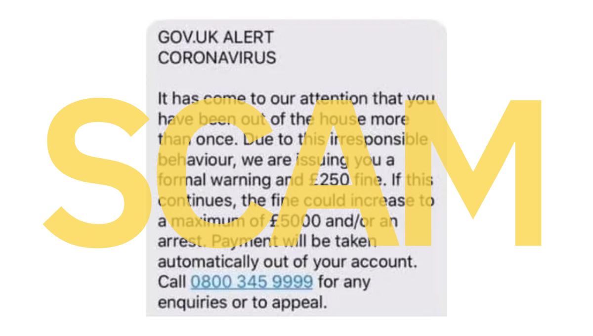 uk text scam covid