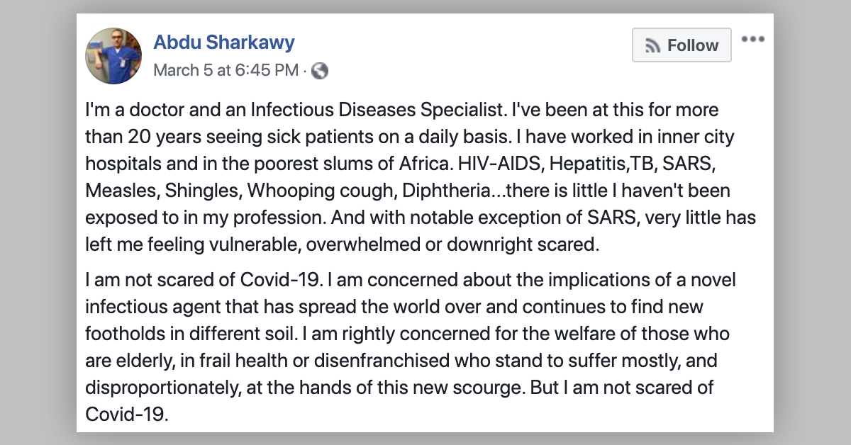 Did an Infectious Disease Specialist Write 'I Am Not ...