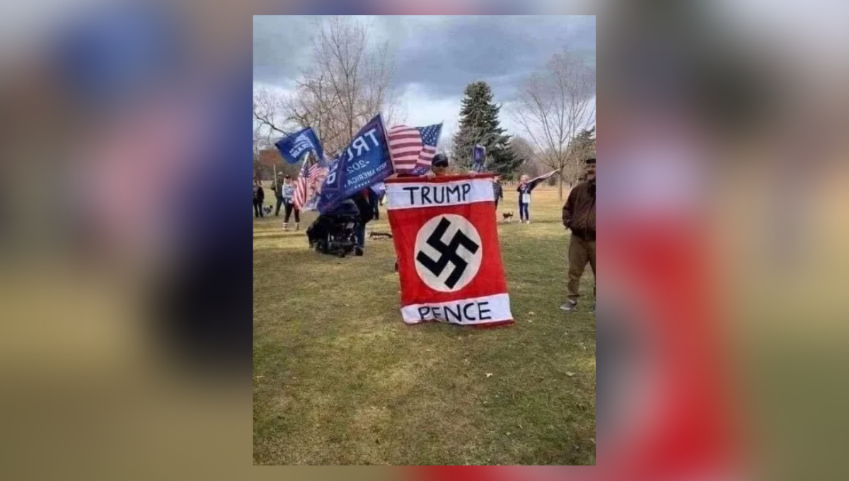 swastika trump pence banner
