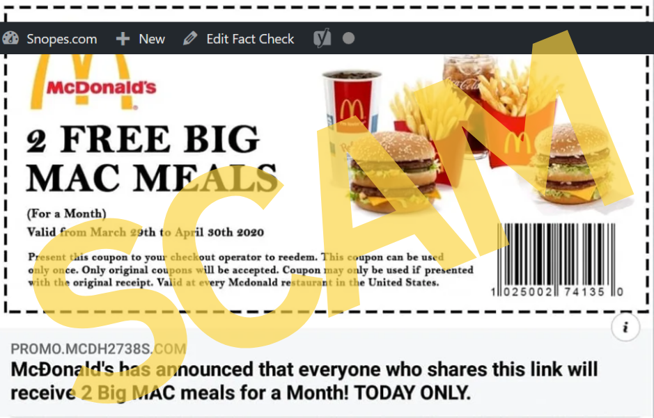 free big macs scam