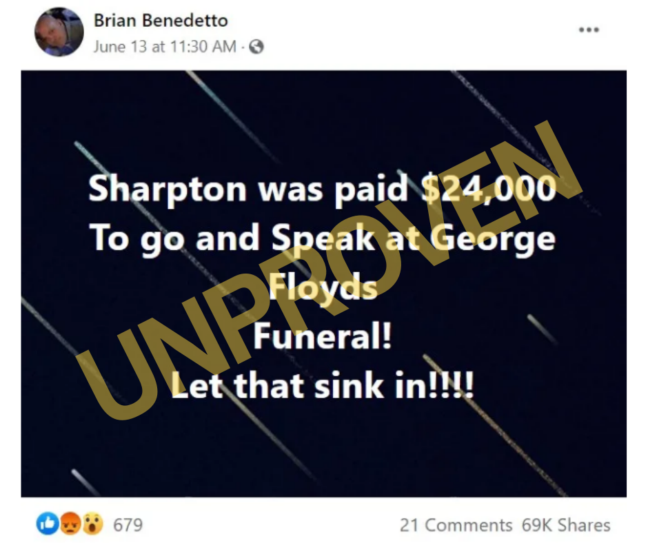 al sharpton paid funeral